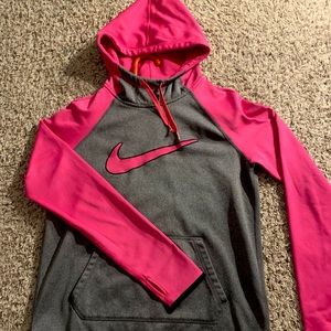 womens nike pink and grey hoodie